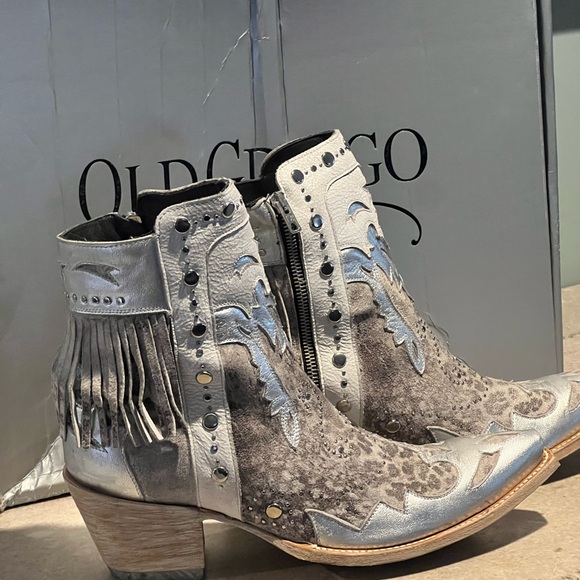 Old Gringo Moira Metallic Silver Ankle Boots - 🐆- Sz. 10 - NWT - Picture 11 of 13